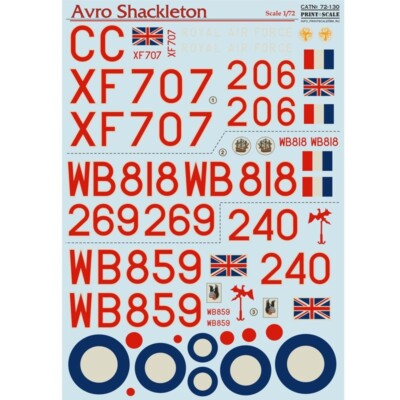 Print Scale 72-130 Decal airplane 1:72 Avro Shackleton The complete set 1,5 leaf