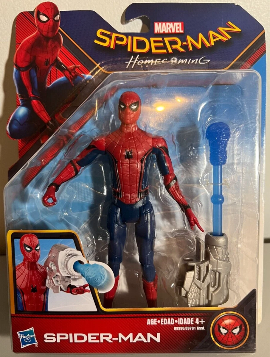 Marvel SPIDER MAN HOMECOMING Figure w Web Shooter 6 inch Hasbro NEW SEALED