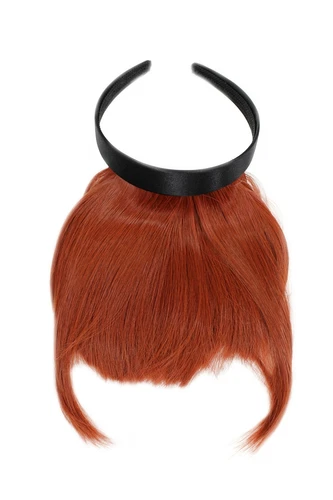 Clip-In Fringe Headband With Longer Page Hair Natural Effect Red HA071T-350