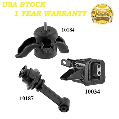 3 PCS MOTOR & TRANS MOUNT FIT 2018-2019 HYUNDAI ACCENT 1.6L - AUTO TRANS