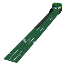 Golf Putting Green Mat with Ball Return and 3 Holes, Indoor Training Practice...