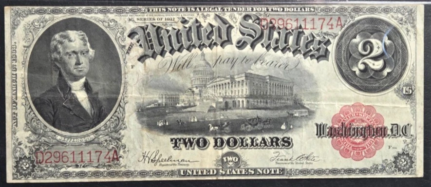 1917 US Legal Tender $2 Note FR#60 - PMG 30 - Very Fine - Image 3 of 4