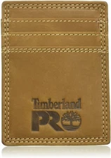 Timberland PRO Men's Leather Front Pocket Wallet with Money Clip Accessory