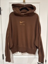 Nike Air Oversized Hoodie Hooded Sweatshirt Women  s Sz Large DQ6915-259 Brown