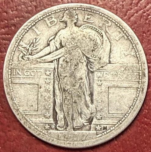 1917-D Standing Liberty Quarter. Free Shipping