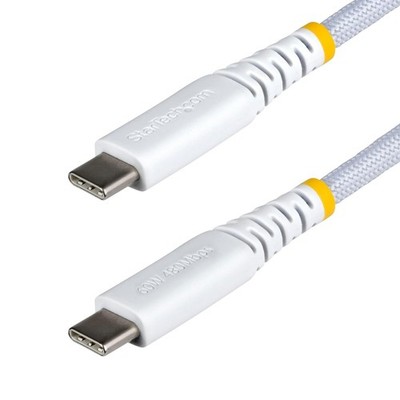 StarTech.com - USB2CC1FTNCBRWH - 1ft USB-C Charging Braided Cable - White