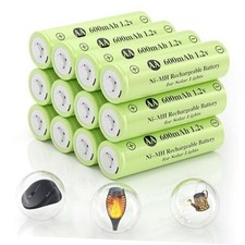 AA 1.2v Ni-MH Rechargeable Batteries, AA 600mAh 1.2V Solar AA 600mAh 12Pack 1.60 per gallon