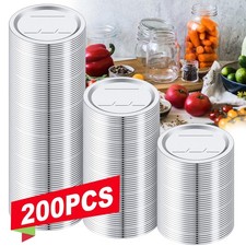 200 Pcs Ball Jar Lids, Regular Mouth Canning Lids, Airtight Seal, Silver