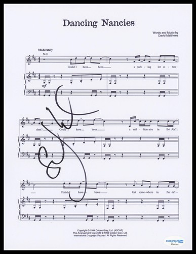 Stefan Lessard "Dave Matthews Band" SIGNED 'Dancing Nancies' Sheet Music ACOA
