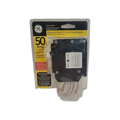 GE 50 Amp Bipolar Double Pole Ground Circuit Fault Interrupter Breaker Self-Test