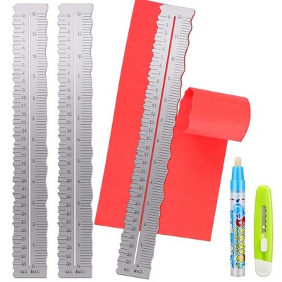 3 Pcs Deckle Edge Ruler Set for Paper Crafts | 12 Inch Metal Cutting Tool