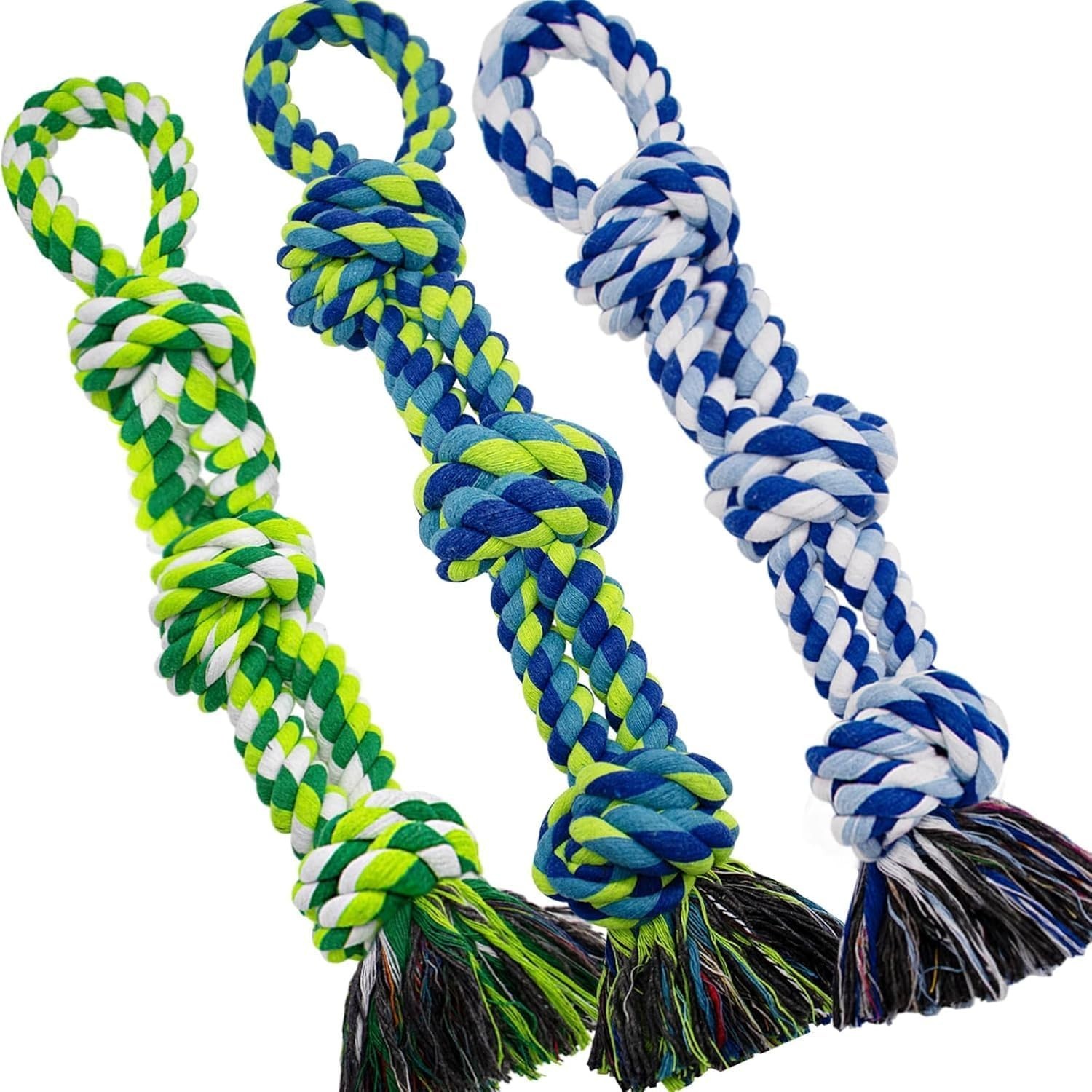 [3 Pack] Heavy Duty Dog Rope Toys-Large Tug & Chew Toy for A