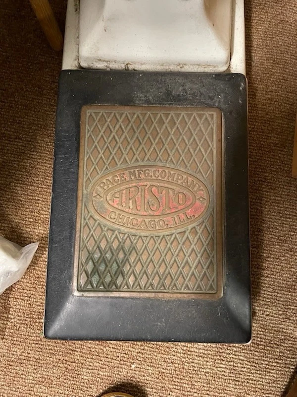 Aristo Porcelain Penny Scale Ca. 1930 H: 48 W: 11 1/2 D: 20 1/4 Inch - Image 3 of 4