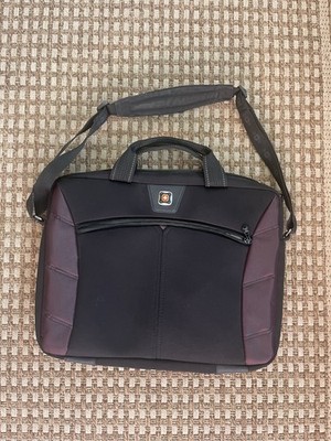 Wenger SwissGear Laptop Briefcase Messenger Bag Black Gray TSA Checkpoint