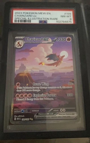 2023 Pokémon Charizard ex 199/165 Scarlet & Violet 151 SIR Holo PSA 8