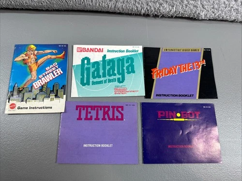 Vintage NES Nintendo Video Game Manuals Lot of 5 Tetris Friday 13th Galaga