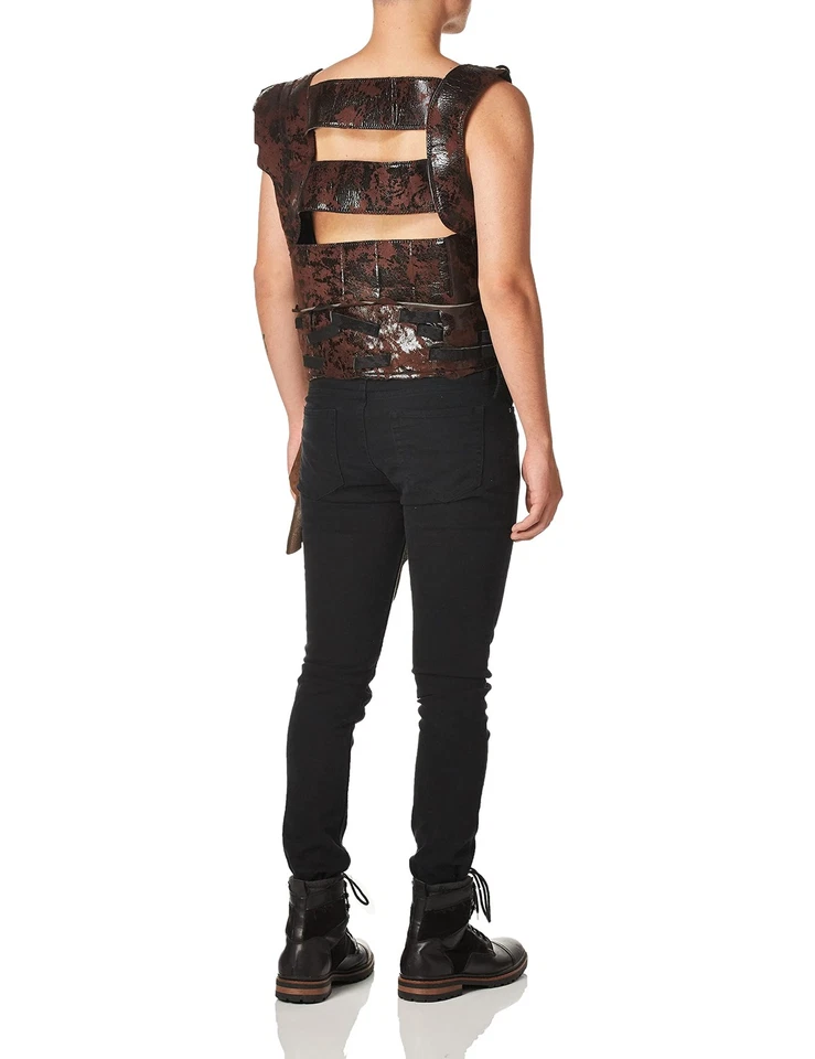 Disfraz de fantasía medieval para hombre cinturón armadura marrón fiesta de Halloween juegos con disfraces talla única Foto 2 de 3