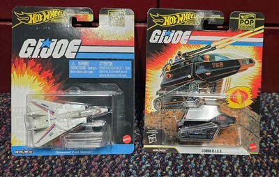 HOT WHEELS HASBRO POP CULTURE GI JOE COBRA H.I.S.S. & JET SKYSTRIKER LOT OF 2