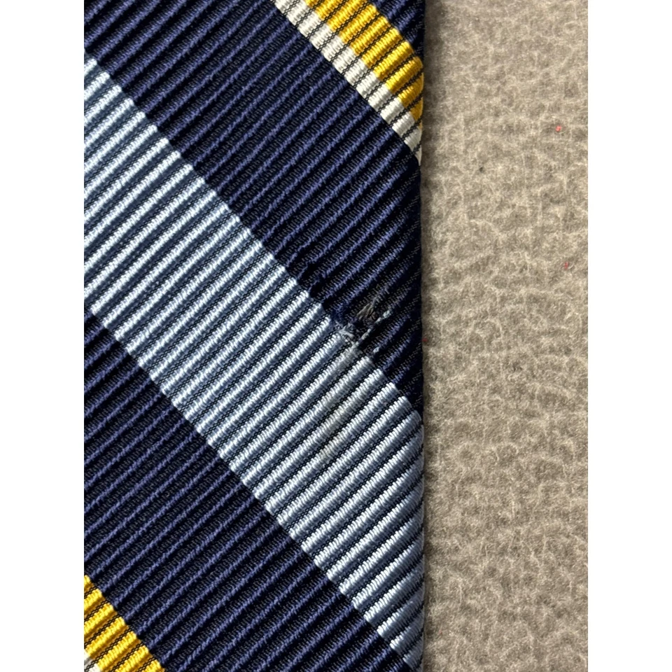 Corbata de seda a rayas azul marino Lauren Ralph Lauren para hombre Foto 3 de 4