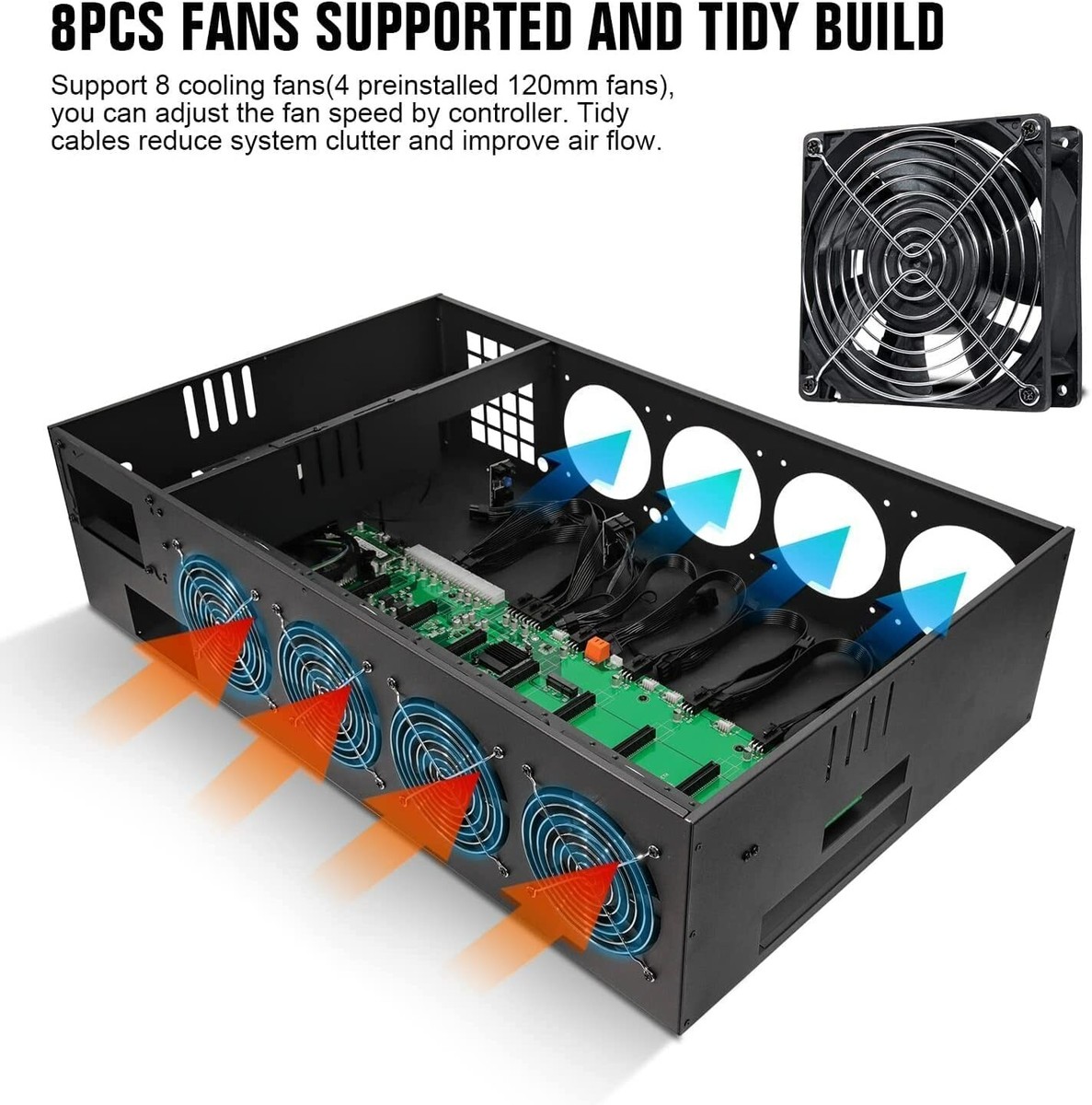 Ethereum ETH 8 GPU Miner Mining Machine System for Mining ETH GPU Miner w/  CPU