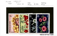 Chad Postage Stamp, #211-214 Mint LH, 1969 Flowers (AC)