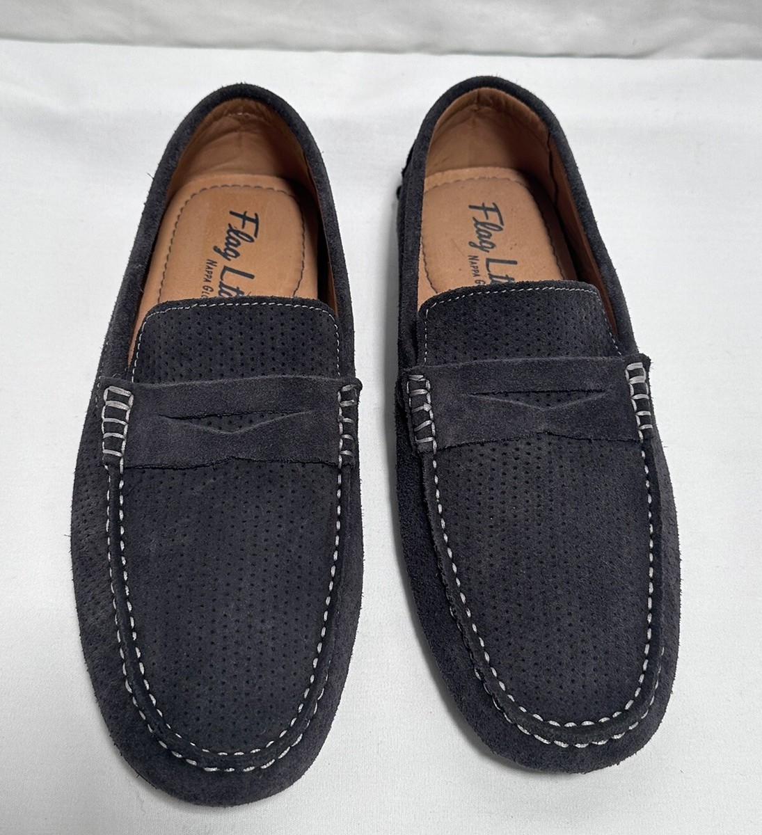 Flag Ltd FXLite Penny Loafer Moccasin Boat Shoes Blue Leather Suede Men’s Size 9 Flag Ltd | Shoes | Flag Ltd Nappa Glove Leather Loafer  main image 4