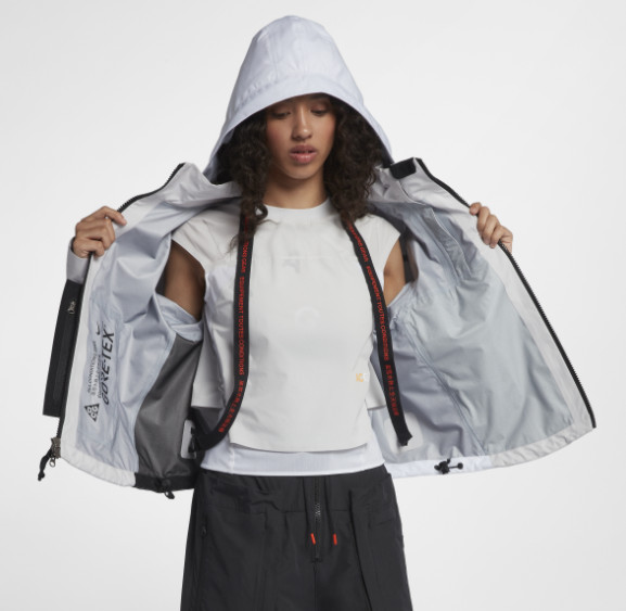 Nike WOMEN'S Nikelab ACG GORE-TEX Deploy Jacket White Grey Black SIZE SMALL NEW image 3