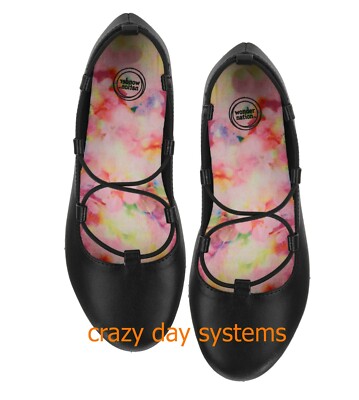 NEW Black Ballet Casual Flats Youth Sz 1 2 3 4 5 Elastic Strap Girls Slip On NWT