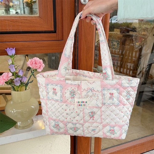 Cute Soft Quilted Handbag Women Travel Shopping Bag 2024 Heart Shoulder Bag - Picture 16 of 21