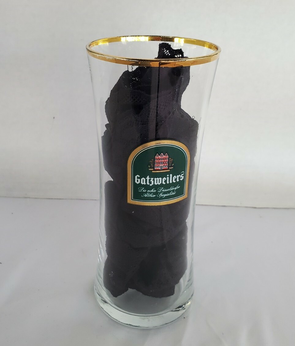 Gatzweilers Beer Glass Gold Rim Cup Germany Breweriana 0.3L Vintage