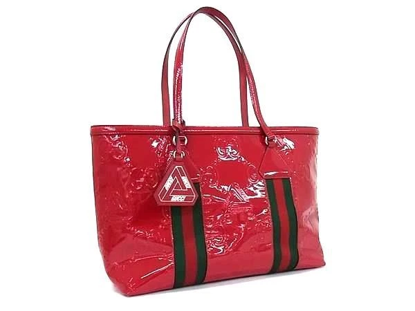 Sac fourre tout Gucci 723736 493492 Palacecollaboration Sherry Line cuir verni rouge