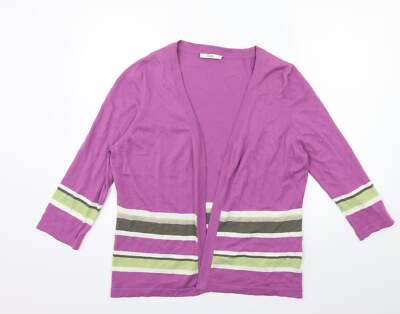 Marks and Spencer Damen Lila V-Ausschnitt Acrylmischung Cardigan Größe 10
