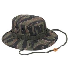 MADE IN USA TROPICAL BOONIE MIL JUNGLE TYPE II TIGER STRIPE MEDIUM SIZE 7 -7 1/8