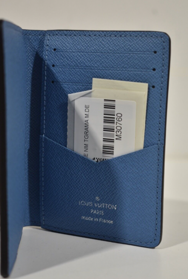 Louis Vuitton Taiga Taigarama Denim Blue Monogram Logo Pocket