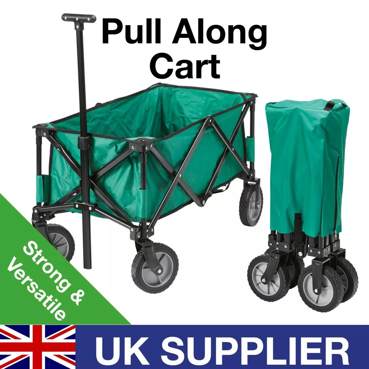 Pull Along Cart Trolley Folding Beach Festival Camping Garden