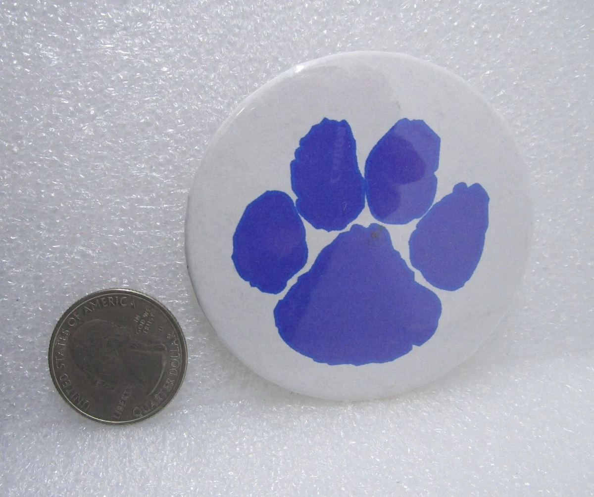 Blue Bear Paw Print Button Pin