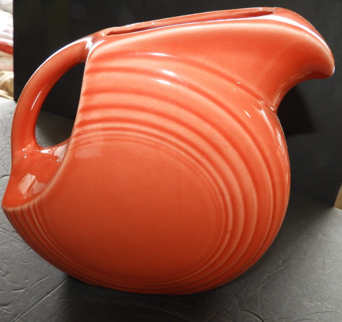 Vintage FIESTA PITCHER Fiestaware Orange Salmon Coral Color USA