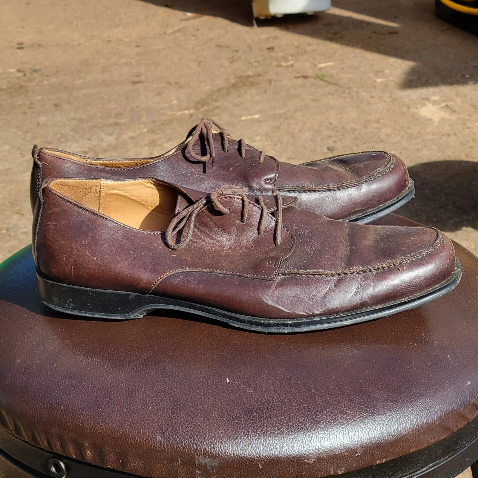 Scarpe Coach uomo taglia 9 5 pelle marrone eleganti oxfords comfort Carleton