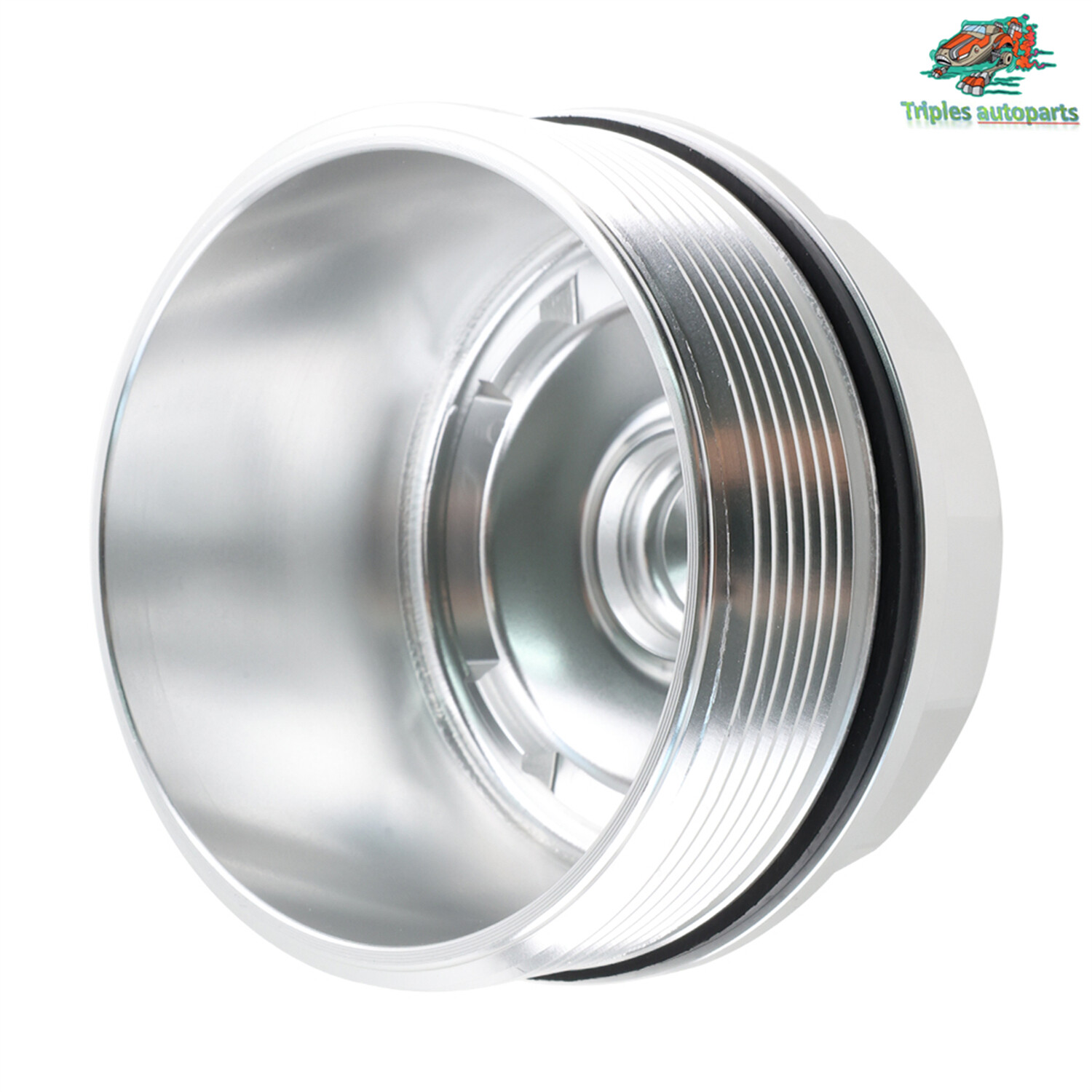 For Ford 2003-2007 6.0L Powerstroke Diesel Aluminum Oil Filter Cap Silver Billet
