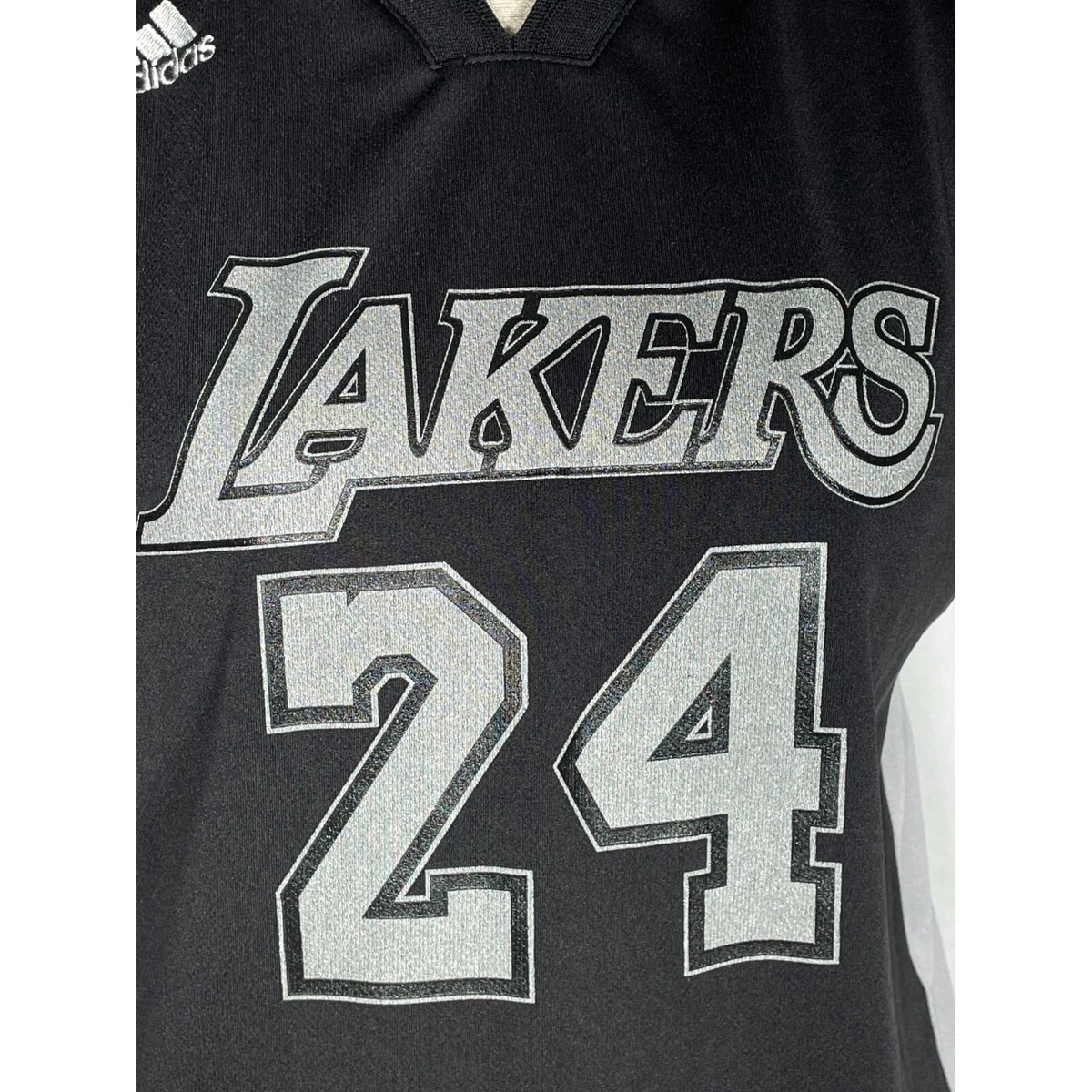 Kobe Bryant #24 Los Angeles Lakers White Adidas Jersey Style T-Shirt  Men's LARGE