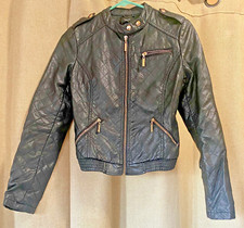 Forever 21 - Kids Black Faux Leather Jacket - Girls Size Small