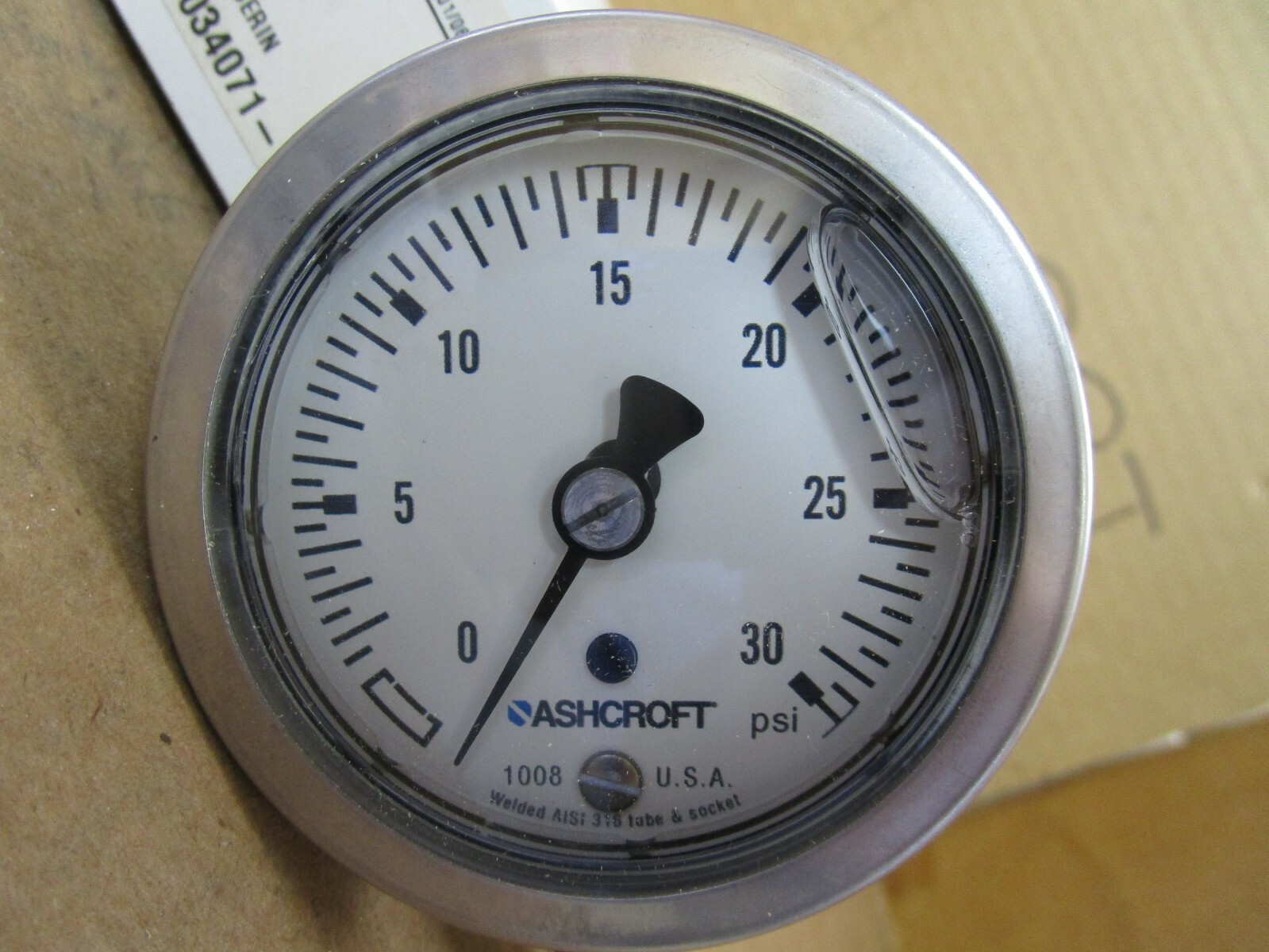 Ashcroft 63mm Pressure Gauge 631008SL02L30 631008SL02L 30 PSI 1/4