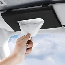 Car Sun Visor Tissue Holder Leather Tissue Box Holder Wipe Case Napkin Holder