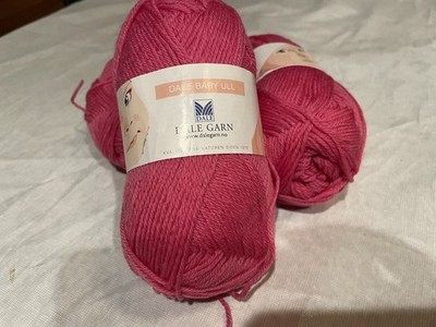Bundle 3 Dale Baby Ull Merino Yarn Pink Lot Norway Wool Soft Knitting Skeins