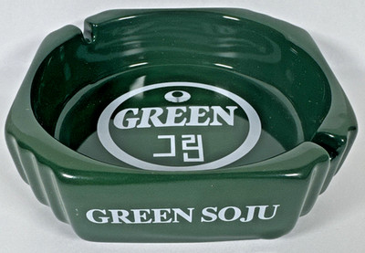 Ceramic Green Soju Korean Liquor Ashtray