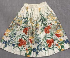 vintage Howard Wolf floral skirt cotton Pleated Small Pockets Summer Read