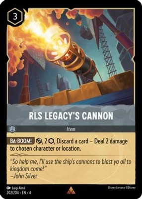 x1 RLS Legacy's Cannon - 202/204 - Rare - Cold Foil Lorcana DLC04 Ursula's Retur