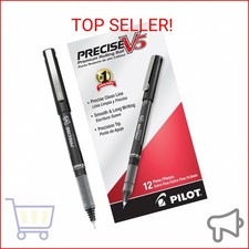 Pilot Precise V5 Rollerball Pens, Extra Fine Point 0.5 mm Black Pens, Black, Pac