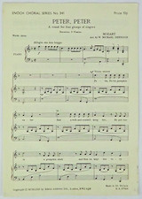Peter Peter by Mozart Dennison Piano Vocal Round For 4 Groups Singers Sheet Musi