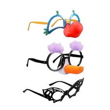 3 Pairs Halloween Glasses Cosplay Fun Eyewear Celebration Dress up Gift Holiday